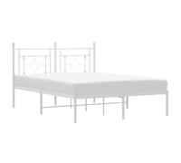 KKgypkn Estructura de cama clásica con cabecero de metal en color blanco 140 x 190 cm, estructura de acero resistente con somier de láminas para una estabilidad y transpirabilidad óptimas, ofrece más
