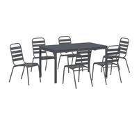KKgypkn Juego de comedor para terraza con mesa extensible y sillas como muebles de jardín en 7 partes