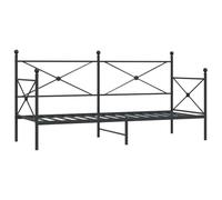 KKgypkn Litera sin colchón, color negro, 90 x 200 cm, estructura de acero con somier y espacio de almacenamiento, cama de día estable para adultos, cama de metal duradera con soporte