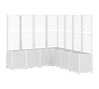 KKgypkn Macetero de polipropileno con enrejado, color blanco, 160 x 160 x 140 cm, 7 piezas, maceta modular de polipropileno para plantas trepadoras como tomates y rosas, con aspecto de ratán y drenaje