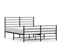 KKgypkn Marco de cama con cabecera y pie de cama, de metal, negro, 120 x 190 cm, estructura de acero, somier de láminas, espacio de almacenamiento, mueble de dormitorio