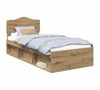 KKgypkn Marco de cama de madera maciza de pino de 90 x 200 cm con cabecera de roble, moderna cama de dormitorio en forma rectangular para estilo y funcionalidad, robusto conjunto de marcos de madera