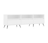 KKgypkn Mueble para TV blanco de 150 cm de ancho de madera con 6 compartimentos y patas de hierro, dimensiones 150 x 30 x 44,5 cm