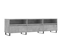 KKgypkn Mueble para TV gris hormigón 150 x 30 x 44,5 cm de material de madera con 6 compartimentos, mueble de TV gris hormigón 150 cm de ancho para salón, mueble de TV 150 x 30 x 44,5 cm, madera con