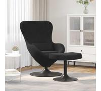 KKgypkn Sillón de diseño minimalista con patas giratorias de 360 grados y reposabrazos inclinados - Moderno sillón de huevo en terciopelo negro para salón y dormitorio