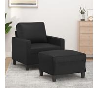 KKgypkn Sillón de relax moderno con reposapiés integrado, sillón compacto con taburete para espacios pequeños y sillón de piel sintética con taburete para el salón
