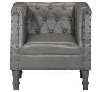 KKgypkn Sillón de salón hecho a mano de piel auténtica con patas de madera de mango, reposabrazos curvados y acolchado con remaches decorados en estilo vintage