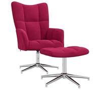 KKgypkn Sillón giratorio moderno: elegante sillón tapizado con funda de terciopelo y cómodo sillón de relax para tu hogar, incluye taburete
