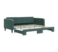 KKgypkn Sofá cama extensible verde oscuro 100 x 200 cm terciopelo sofá cama 2 en 1 sofá cama con cesta para invitados diseño moderno marco de madera estable metal