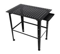 KKVUIIFF Mesa de soldadura móvil, 91,5 x 60 x 84,5 cm, mesa de trabajo con carro de soldadura, carga de hasta 599 kg, altura regulable 28-58,42 cm