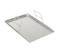 KKVUIIFF Plancha de acero inoxidable con 2 asas, 49 x 32,5 cm, accesorios para barbacoa, acero inoxidable sin deformaciones, parrilla de gas, parrilla de carbón