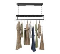 KKVUIIFF Tendedero eléctrico de pared, tendedero con mando a distancia, soporte de techo, extensible, plegable, para balcones, lavaderos (negro)