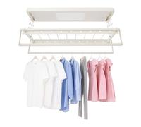 KKVUIIFF Tendedero eléctrico de pared, tendedero de pared con mando a distancia, soporte de techo, extensible, plegable, para balcones, lavaderos (blanco)