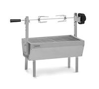 Klarstein Asador Giratorio Barbacoa, Parrilla Giratoria 2 en 1, Asador Barbacoa Electrico, Parrilla Cerdo Extra Grande con Ruedas, Pollos Giratorio Exterior, 2 Rejillas Acero Inoxidable