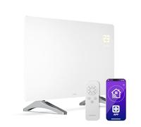 Klarstein Calefactor Infrarrojo, 480W - Panel de Vidrio, Montaje en Pared o Independiente, WiFi, Termostato, IP43, Control App & Mando, Para Baño & Hogar, Estufa Infrarroja, Blanco