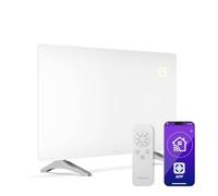 Klarstein Calefactor Infrarrojo, 720W - Panel de Vidrio, Montaje en Pared o Independiente, WiFi/App, Termostato, IP43 Baño, Temporizador, Seguridad Infantil, Calefacción Eficiente, Blanco