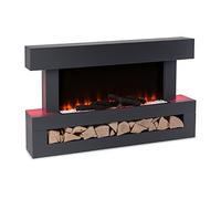 Klarstein Chimenea Electrica Bajo Consumo Pared, Estufa sin Leña de Interior, Chimeneas Electricas Decorativas 2000W, Llama LED, Chimenea Decorativa con Mando, Temporizador y Efecto Real Troncos