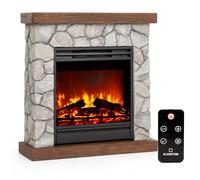 Klarstein Chimenea Electrica Bajo Consumo Pared, Estufa sin Leña de Interior, Chimeneas Electricas Decorativas 2000W, Llama LED, Chimenea Decorativa con Mando, Temporizador y Efecto Real Troncos