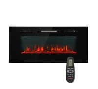 Klarstein Chimenea Electrica Pared, Estufa sin Leña de Interior, Chimeneas Electricas Decorativas 1800W, Llama LED, Chimenea Decorativa Falsa, Mando a Distancia, Temporizador y Termostato Ajustable