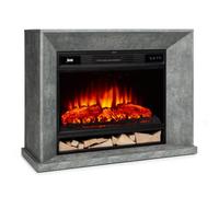 Klarstein Crater Lake Chimenea eléctrica 1900 W, Fuego eléctrico con tecnología LED, Mando a Distancia, termostato, Chimenea eléctrica Aspecto hormigón