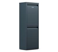 KLARSTEIN Cubo de Basura Cocina, 36 Litros de Capacidad, 2 Compartimentos de 18 Litros, Montaje en Pared, Acero Inoxidable, Compacto y Ahorra Espacio