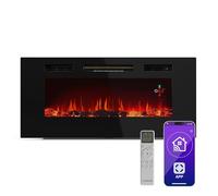 Klarstein Galeras Smart Chimenea Eléctrica De Pared - 1800W, Llamas LED Realistas, Control por App & Mando, Colores & Brillo Ajustables, Protección Sobrecalentamiento