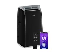 Klarstein Grandbreeze Aire Acondicionado Portátil - 14,000 BTU, cubre hasta 65 m², control remoto y app, 3 en 1: enfría, deshumidifica y ventila silencioso, kit para ventana, Negro