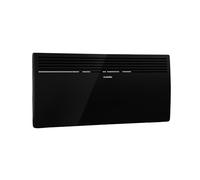 Klarstein Hot Spot Slimcurve - Calefactor por convección, Circulación de aire por calentamiento, 2 niveles potencia, Protección IP24, Hasta 40 m², Detección de ventanas abiertas, Autoapagado, Negro