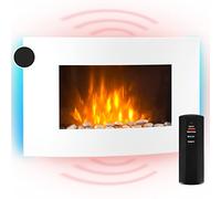 KLARSTEIN Lausanne - Chimenea eléctrica Horizontal de Pared, Rendimiento de 1000 o 2000 W, Calefactor eléctrico, ilusión Llamas, instalación Pared, Mando, Blanco
