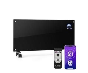Klarstein Radiadores Bajo Consumo Electricos para Casa, Estufa Electrica de 2000W con Ruedas, Radiador Electrico Silencioso, Portátil y Delgado, Estufas con Panel para Pared, Pantalla y Termostato