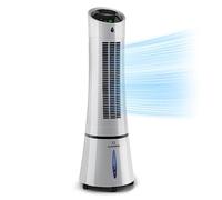 Klarstein Skyscraper Ice Smart Climatizador Evaporativo 4 en 1 - Ventilador, Enfriador, Purificador & Humidificador, 210 m³/h, Control App & Alexa, Depósito 6L, Ionizador, 3 Velocidades, Gris claro