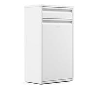 KLARSTEIN Tiyo 3-En-1 Cubo De Basura Cocina - 50 L Separación De Residuos con Pedal Y Tapa Soft-Close, De Acero Inoxidable, Cubos Extraíbles, Etiquetas para Clasificación, Blanco
