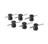Klartext - Aisladores Belle ÉPOQUE de estilo vintage para instalación con cable trenzado textil, de fina porcelana artesanal, color negro mate, Ø20 mm, 6 unidades.