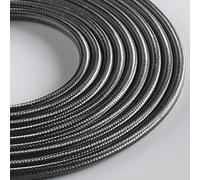 Klartext - Cable textil redondo luminoso para iluminación, 3 x 0,75 mm, gris hierro, 3 m. Atención: cable tierra incluido. Máxima seguridad a prueba de golpes.