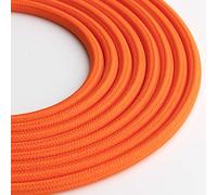 Klartext - Cable textil redondo para iluminación (3 x 0,75 mm, 3 m), color naranja Máxima seguridad a prueba de golpes.
