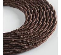 Klartext - Cable textil trenzado Bella Époque para instalación eléctrica vintage, 3 x 1,5 mm, marrón, 10 m.