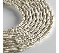 Klartext - Cable textil trenzado Belle Époque para instalación eléctrica vintage, 3 x 1 mm, marfil, 3 m
