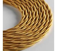 Klartext - Cable textil trenzado para instalación eléctrica (3 x 1,5 mm, 10 m), color dorado