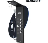 KLARWERK® BERND | Panel de ducha de acero inoxidable , con ducha superior y ducha de mano | Columna de ducha con ducha de masaje | Sistema de ducha con mezclador, ducha de lluvia y brazo de ducha