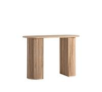 KLAST Consola Trena en Madera de Paulownia con 2 Compartimentos Ocultos - 74 cm x 110 cm - Ideal para Salón o Recibidor - Diseño Funcional, Moderno y Sofisticado