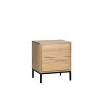 KLAST Mesita de Noche Remi con 2 Cajones Amplios, Elegante Y Funcional, Almacenamiento Discreto para el Dormitorio, Diseño Moderno