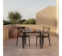 KLAST Silla Birk de Polipropileno Gris Antracita Apilable, Apta para Interiores y Exteriores, Dimensiones 48 cm x 81 cm, Diseño Sencillo y Atemporal, Disponible en Blanco