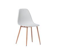 KLAST Silla de Comedor en Polipropileno Blanco con Pata Natural