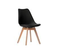 KLAST Silla de Comedor Kler en Polipropileno Negro, diseño Elegante, Funcional y cómoda con cojín Acolchado, Ideal para salón o Estudio.