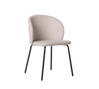 KLAST Silla De Comedor Tapizada Beige con Pata Metálica Negra Norah, Diseño Minimalista Y Elegante, Disponible En Varios Tonos para Adaptarse A Tu Estilo.