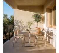 KLAST Silla Edda de Polipropileno Beige, Diseño Minimalista y Vintage, Apilable, Ideal para Cocina, Comedor o Terraza, Dimensiones 47 cm x 78 cm, Versátil y Práctica