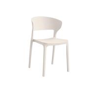 KLAST Silla Serin Apilable de Polipropileno Beige, Dimensiones 48 cm x 76 cm, Ideal para Interiores y Exteriores, Comodidad y Elegancia para Comedor y Jardín
