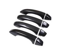 KLAUER Manija De Puerta Coche Embellecedores Y Adhesivos Para Manijas De Puertas De Auto Para MG ZS 2017 2018 2019 2020 2021 2022(Carbon no button)