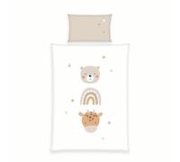 Klaus Herding GmbH Little Friends - Juego de Funda nórdica de 100 x 135 cm con Cremallera Lisa, 100% algodón, con Cierre de sobre, Funda nórdica de 100 x 135 cm Aprox