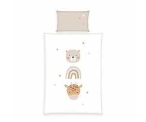 Klaus Herding GmbH Little Friends - Juego de Funda nórdica de 100 x 135 cm con Cremallera Lisa, 100% algodón, con Cierre de sobre, Funda nórdica de 100 x 135 cm Aprox